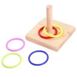 Wooden Bird Toy Parrot Platform Plastic Ring Intelligence Development Parrot Training Toy Bird Chew Bird Toy Puzzle Pet Supplies