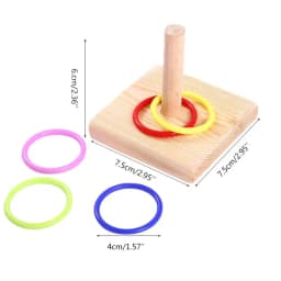 Wooden Bird Toy Parrot Platform Plastic Ring Intelligence Development Parrot Training Toy Bird Chew Bird Toy Puzzle Pet Supplies