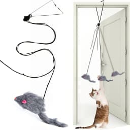 Interactive Door Hanging Cat Toy with Black Mouse Teaser - Entertain and Exercise Your Cat Toy for Indoor Cats Play Supplies