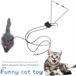 Interactive Door Hanging Cat Toy with Black Mouse Teaser - Entertain and Exercise Your Cat Toy for Indoor Cats Play Supplies