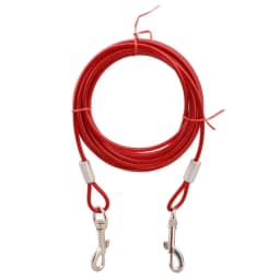 High Quality 5mm*3m Lengthen Steel Wire Dogs Rope Chain Durable Double-end Dogs Leash Cable Dual Heads Metal Hooks Pet Supplies