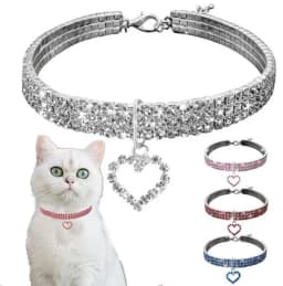Pet Necklace Love Water Drop Water Diamond Cat Collar Dog Neck Jewelry Exquisite Cute Cat Gem Alloy Puppy Kitten Pet Supplies