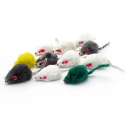 Pet Cat Toys Rabbit Fur False Mouse Feather Rainbow Mouse Toy Funny Playing Toys For Kitten