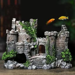 New Resin Artificial Fish Tank Ancient Castle Decoration Aquarium Rock Cave Building Decoration Aquatic Landscaping Ornament