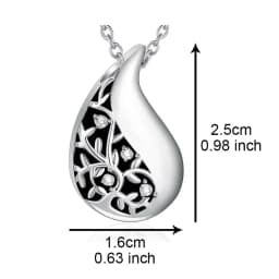 Cremation Jewelry Teardrop Urn Necklace for Ashes Stainless Steel Memorial Pendant for Ashes Memory Necklace Gift