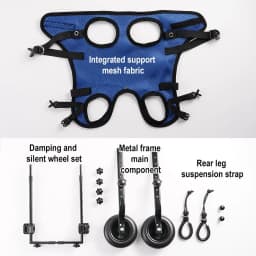 1Pcs Pet Wheelchair Cart Adjustable Pet Cat Dog Rehabilitation Walking Wheels Aids Mobility Assistance Light Pet Walk Tools