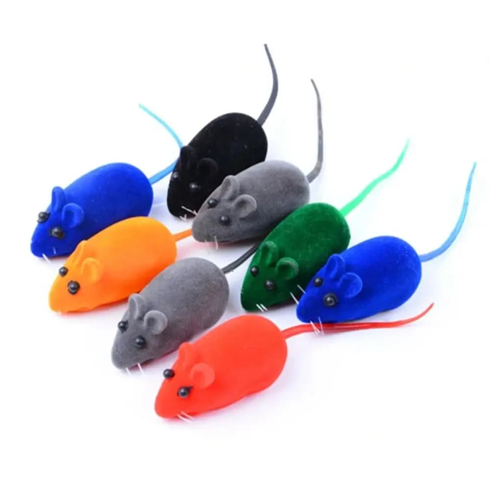 Rubber Cat Toy New Sound Mouse Model Kitten Interactive Toy Playing Teasing Plush Cat Teaser Toy Pet