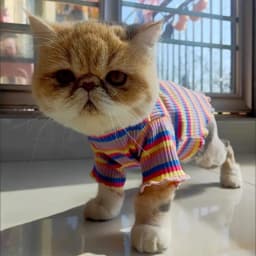 Spring Cotton Pet Cat Clothes for Cats Gotas Mascotas Clothing Sweet Stripe Puppy Sphynx Cat Katten Vest Shirt Ubarnie Dla Kota