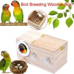 Wood Parrot Breeding Box Bird House Nest Breeding Decorative Pet Decoration Home Balcony Cages Accessories N0W8