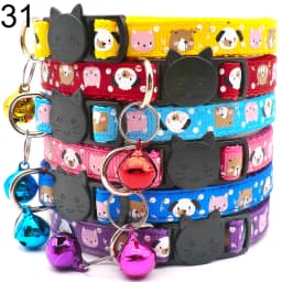 100Pcs Collar for Dogs Cat Necklace Training Choker Neck Personalized Cartoon Printed Dog Id Tag Accessories Anti-lost