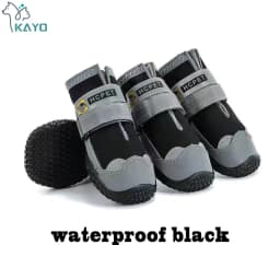 4pcs/set Pet Dog Shoes Reflective Waterproof Dog Boots Warm Snow Rain Pets Booties Anti-slip Socks Footwear For Medium Large Dog