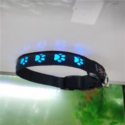 LED Luminous Dog Collar with Paw Safety Lights Anti-Lost Light Warning Pet Tag for Dog Walking Puppy Accessories Anti-Car Accide