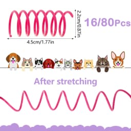 16/32/80Pcs Cat Spring Toys Colorful Kitten Coil Spiral Springs Toy Durable Plastic Creative Cat Interactive Pet Toy New