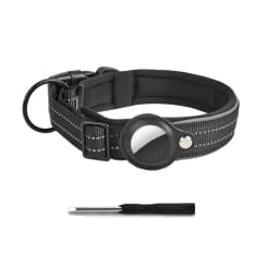 Reflective AirTag Dog Collar, Heavy Duty Dog Collar with Adjustable AirTag Holder Case Accessories for Small Medium Large Dogs