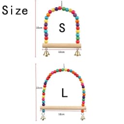 Pet Toy Bird Swing Toys Parrot Wooden Swing Stand Parrot Toy Bird Toy Pet Supplies accesorios para pájaros(S:12x15cm/ L:18*22cm)
