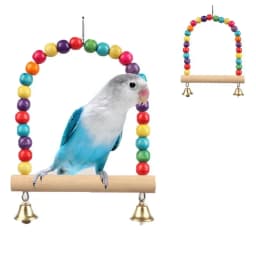 Pet Toy Bird Swing Toys Parrot Wooden Swing Stand Parrot Toy Bird Toy Pet Supplies accesorios para pájaros(S:12x15cm/ L:18*22cm)