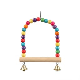 Pet Toy Bird Swing Toys Parrot Wooden Swing Stand Parrot Toy Bird Toy Pet Supplies accesorios para pájaros(S:12x15cm/ L:18*22cm)