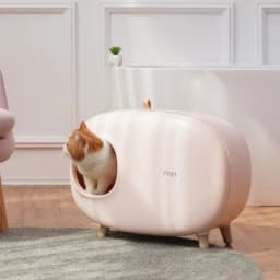 Mochi Shaped Pet Cat Litter Box Fully Enclosed Cat Litter Box Cat Toilet Pet Supplies Solid Color Style Pet Furniture