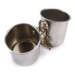 Stainless Steel Birds Parrot Feeder Round Aviary Pet Food Water Feeding Bowl