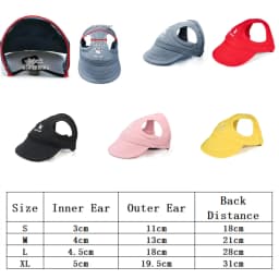 Adjustable Pet Dog Baseball Cap with Ear Holes for Small Medium Dogs Summer Dog Sun Hat Outdoor Hiking Pet Products