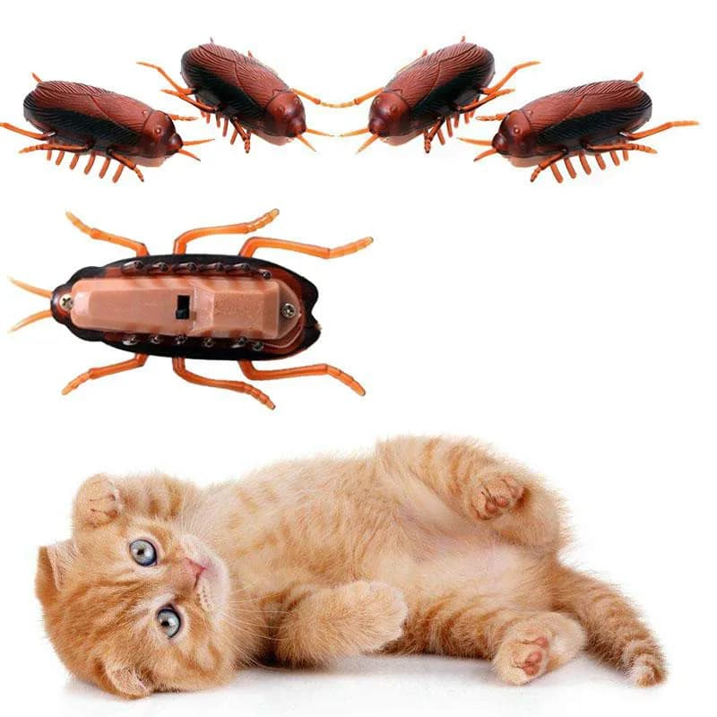 1-10Pcs Funny Electronic Pet Interactive Play Toy For Cats Eletric Running Cockroach Pet Dog Cat Interactive Toy Battery Powered