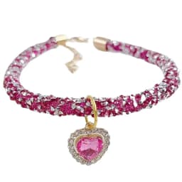 Crystal Cat Collar Heart Gem Pendant Party Rhinestone Necklace Adjustable Cats Puppy Chihuahua Wedding Pet Accessories