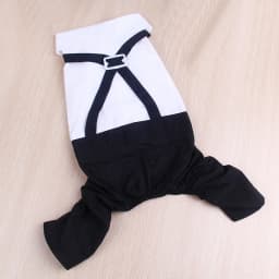 Stylish Dog Tuxedo Suit Prince Wedding Costume White Black Formal Clothes with Bowtie Puppy Jumpsuit for Small Dogs