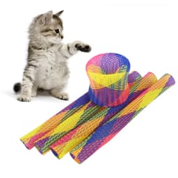 Cat Toys Colorful Spring Hose Kitten Grinding Claw Telescopic Spring Chew Toy Pet Interactive Training Chase Toys Pet Supplies