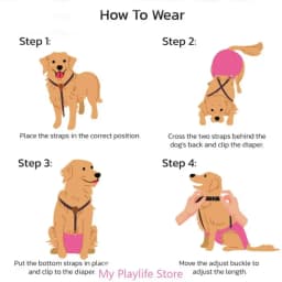 Adjustable Dog Diaper Suspenders for Pet Sanitary Pantie Comfortable Non-Slip Puppy Nappy Suspender Belly Bands for Pets