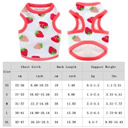 Summer Dog Vest Cute Cartoon Print Breathable Thin T-Shirt for Small Medium Dog Fashion Chihuahua Yorkshire Vest Pet Clothes