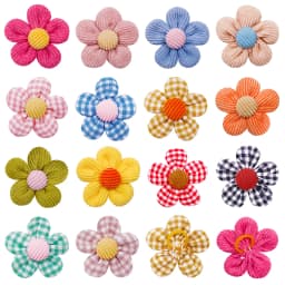 10/20pcs Flower Dog Hair Bows Handmade Dog Bow Plaid Mix Colors Cat Hair Bowknot Rubber Bands for Small Dogs Grooming Supplies