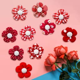 10/20pcs Flower Dog Hair Bows Handmade Dog Bow Plaid Mix Colors Cat Hair Bowknot Rubber Bands for Small Dogs Grooming Supplies