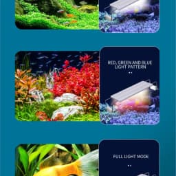 Aquarium LED Light Super Slim Fish Tank Aquatic Plant Grow Lighting Waterproof Bright Clip Lamp RGB LED 20-63cm for Fish Tank