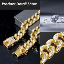 New Style Pet Collar Necklace Cat Dog Full Diamond Cuban Chains Dog Chains Lock Buckle Gold Silver Rose Gold Pet Supplies