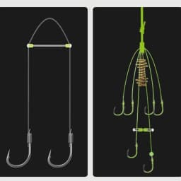 Portable Line Swivel Tool Double Head Space Bean Double Hook Silicone Fish Hook Fixed Distance Splitter Fish Line Separator