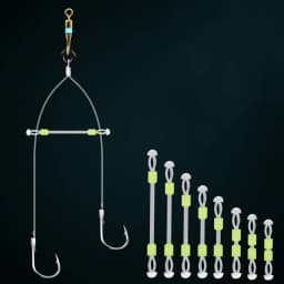 Portable Line Swivel Tool Double Head Space Bean Double Hook Silicone Fish Hook Fixed Distance Splitter Fish Line Separator