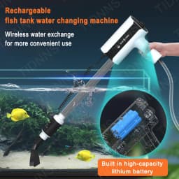 Powerful Suction Aquarium Electric Syphon Operated Fish Tank Sand Washer Vacuum Gravel Water Changer Siphon Filter Cleaner