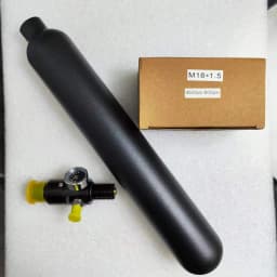 0.38LRound Aluminum Bottle 50mm OD M18*1.5 Inlet Thread Tank Bottle 20Mpa 4500psi Tank Regulator For Cylinder Diving