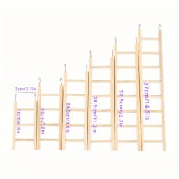 1pc Parrot Toy Wooden Bird Climbing Ladder, Parrot Bird Cage Supplies, Solid Wood Stand Climbing Ladder,Hamster ladder