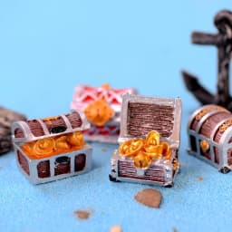 4pcs Treasure Chest Box, Fish Tank Aquarium Decoration Cartoon Treasure Box Mini Resin Underwater Ornaments
