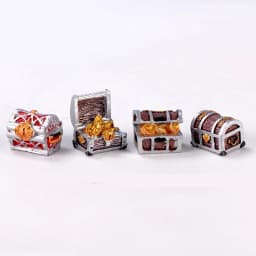 4pcs Treasure Chest Box, Fish Tank Aquarium Decoration Cartoon Treasure Box Mini Resin Underwater Ornaments