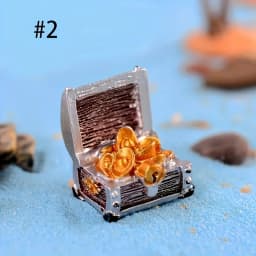 4pcs Treasure Chest Box, Fish Tank Aquarium Decoration Cartoon Treasure Box Mini Resin Underwater Ornaments
