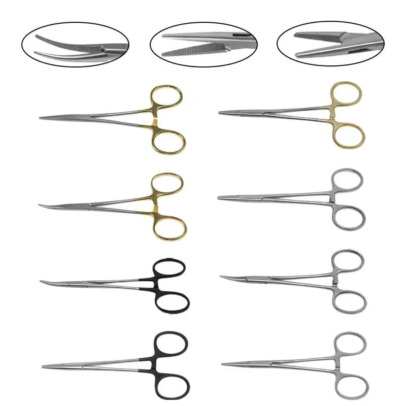 12.5cm Hemostatic Forceps Hemostatic Clamp Curved/Straight Tip Cutter Tool Stainless Steel Ophthalmic Eye Instrument
