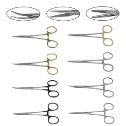 12.5cm Hemostatic Forceps Hemostatic Clamp Curved/Straight Tip Cutter Tool Stainless Steel Ophthalmic Eye Instrument