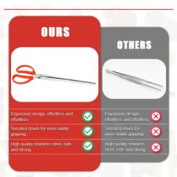 Stainless Steel Reptile Feeder 15 Inches Anti-Skid Feeding Tongs Aquascaping Tools For Hold Worm Steel Reptile Feeding Tong