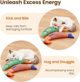 Cat Toys Fish,Teeth Grinding Catnip Toys,Soft and Durable,Kitten Toys Interactive Sounding Cat Chew Bite Plush Toys Cat Supplie