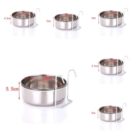 Cat Hanger Cage Cup Stainless Steel Pet Feeding Tools Stationary Dog Bowl Hanging Feeder Dish Travel Food Water Bowls