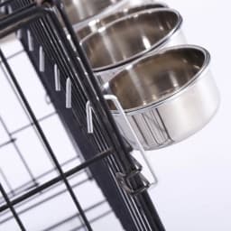 Cat Hanger Cage Cup Stainless Steel Pet Feeding Tools Stationary Dog Bowl Hanging Feeder Dish Travel Food Water Bowls