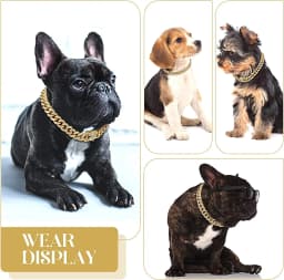 Luxury Cuban Link Cat Necklace Gold Chain Collar for Cats, Kitten Puppy Luxury Rhinestone Jewelry Wedding Prom Accessories