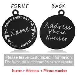 Custom Personalized Cat Dog ID Circle Tag Collar Pendant Engraved Pet Necklace Chain Charm Supplies For Tag Name Products